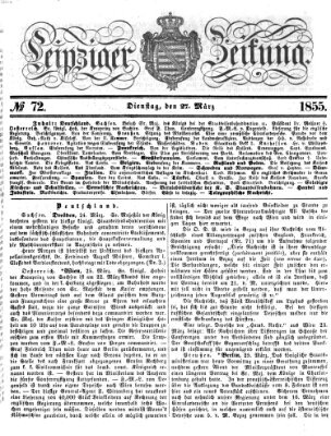 Leipziger Zeitung Dienstag 27. März 1855