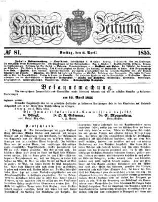 Leipziger Zeitung Freitag 6. April 1855