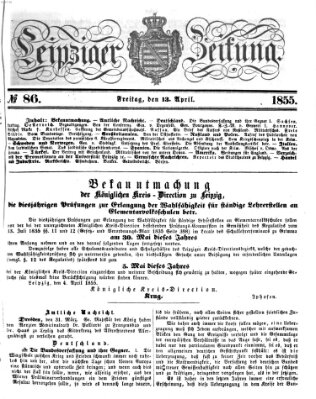 Leipziger Zeitung Freitag 13. April 1855