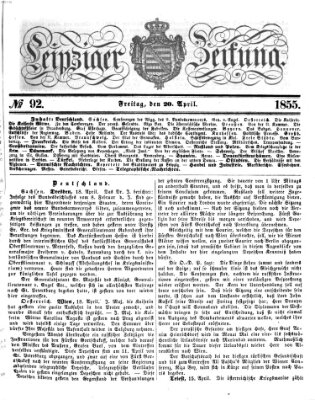 Leipziger Zeitung Freitag 20. April 1855