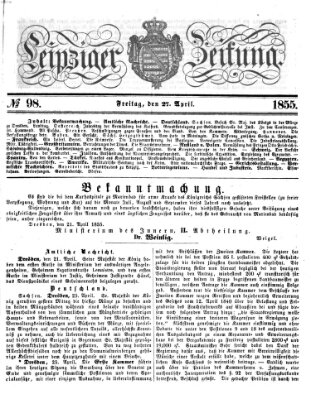 Leipziger Zeitung Freitag 27. April 1855