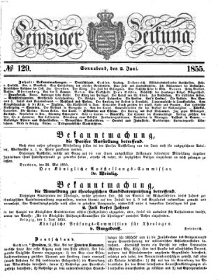 Leipziger Zeitung Samstag 2. Juni 1855