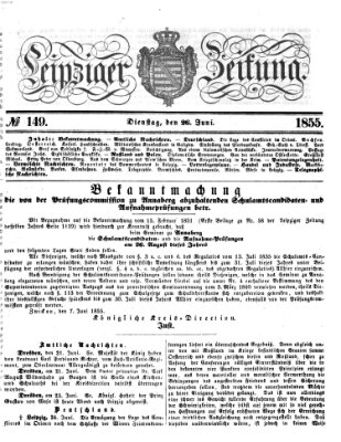 Leipziger Zeitung Dienstag 26. Juni 1855