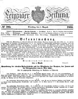 Leipziger Zeitung Dienstag 7. August 1855