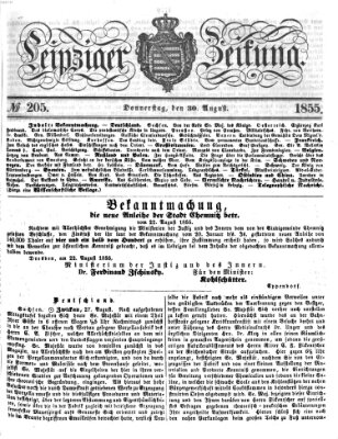 Leipziger Zeitung Donnerstag 30. August 1855