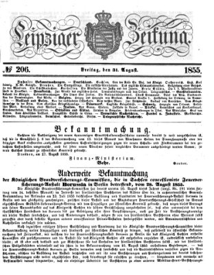 Leipziger Zeitung Freitag 31. August 1855