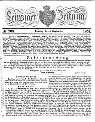 Leipziger Zeitung Sonntag 2. September 1855