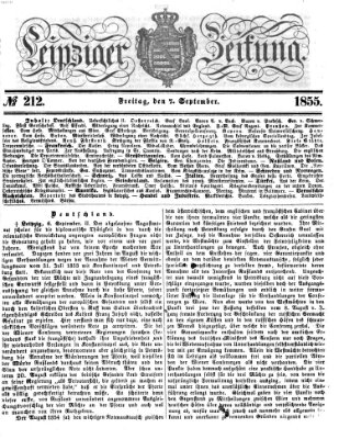 Leipziger Zeitung Freitag 7. September 1855