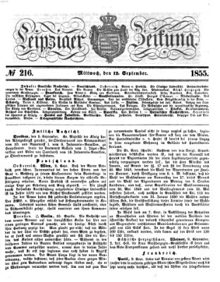 Leipziger Zeitung Mittwoch 12. September 1855