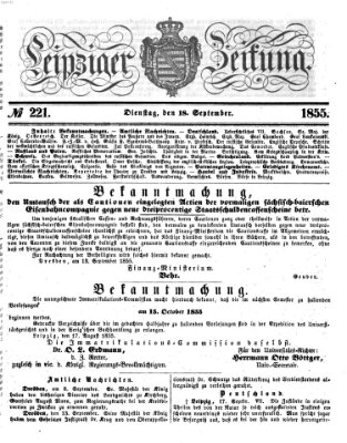 Leipziger Zeitung Dienstag 18. September 1855