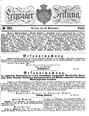 Leipziger Zeitung Freitag 21. September 1855