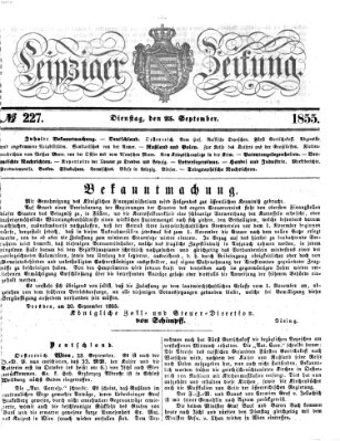 Leipziger Zeitung Dienstag 25. September 1855