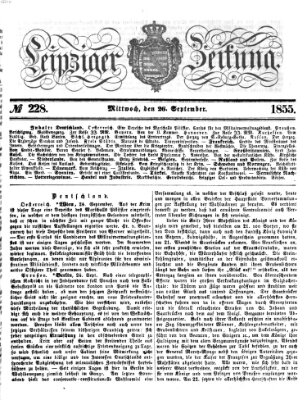 Leipziger Zeitung Mittwoch 26. September 1855