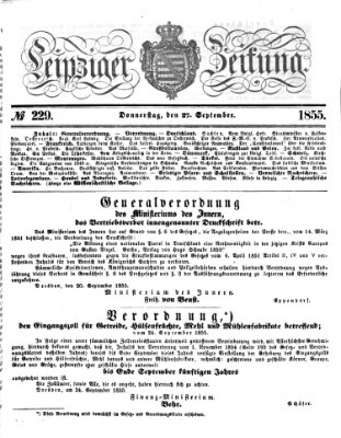 Leipziger Zeitung Donnerstag 27. September 1855