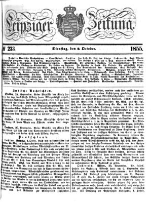 Leipziger Zeitung Dienstag 2. Oktober 1855