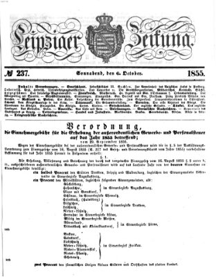 Leipziger Zeitung Samstag 6. Oktober 1855