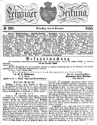 Leipziger Zeitung Dienstag 9. Oktober 1855