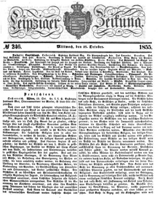 Leipziger Zeitung Mittwoch 17. Oktober 1855