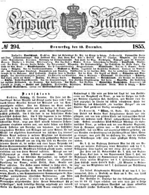 Leipziger Zeitung Donnerstag 13. Dezember 1855