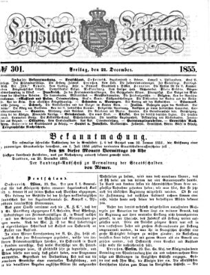 Leipziger Zeitung Freitag 21. Dezember 1855