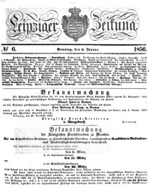 Leipziger Zeitung Sonntag 6. Januar 1856