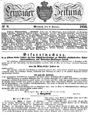 Leipziger Zeitung Mittwoch 9. Januar 1856