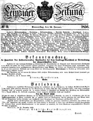 Leipziger Zeitung Donnerstag 10. Januar 1856