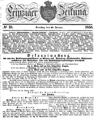 Leipziger Zeitung Dienstag 29. Januar 1856