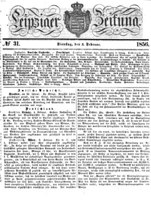 Leipziger Zeitung Dienstag 5. Februar 1856