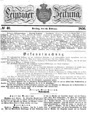 Leipziger Zeitung Freitag 15. Februar 1856