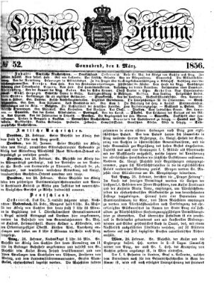 Leipziger Zeitung Samstag 1. März 1856