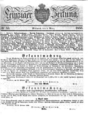 Leipziger Zeitung Mittwoch 5. März 1856