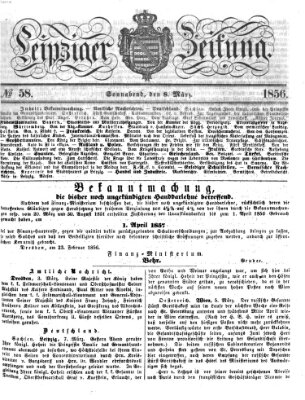 Leipziger Zeitung Samstag 8. März 1856