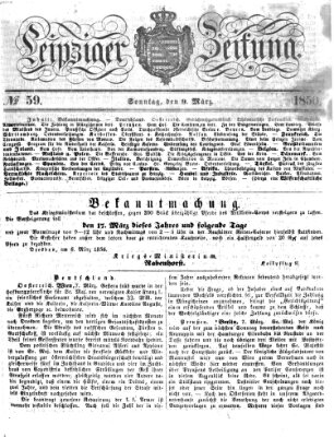 Leipziger Zeitung Sonntag 9. März 1856