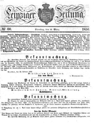 Leipziger Zeitung Dienstag 11. März 1856