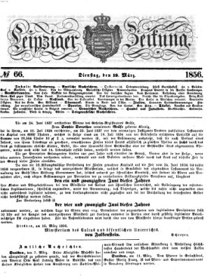 Leipziger Zeitung Dienstag 18. März 1856