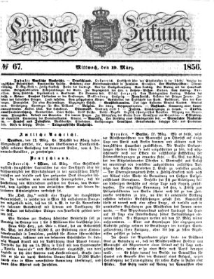 Leipziger Zeitung Mittwoch 19. März 1856