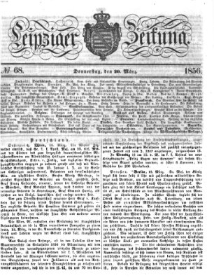 Leipziger Zeitung Donnerstag 20. März 1856