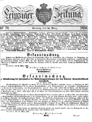 Leipziger Zeitung Sonntag 30. März 1856