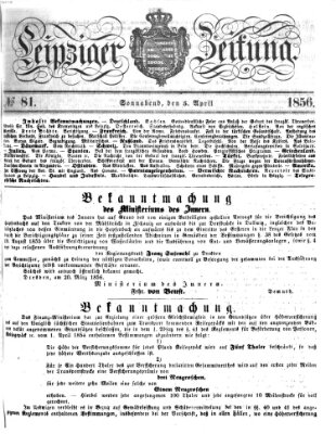 Leipziger Zeitung Samstag 5. April 1856