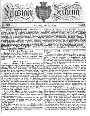 Leipziger Zeitung Dienstag 15. April 1856