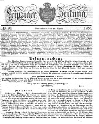 Leipziger Zeitung Samstag 19. April 1856