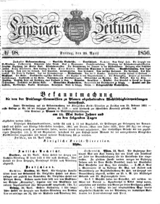 Leipziger Zeitung Freitag 25. April 1856