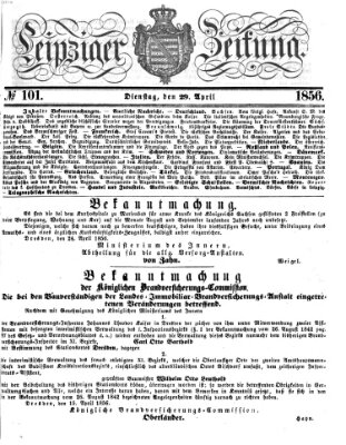 Leipziger Zeitung Dienstag 29. April 1856