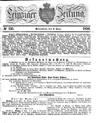 Leipziger Zeitung Samstag 7. Juni 1856