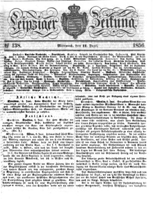 Leipziger Zeitung Mittwoch 11. Juni 1856