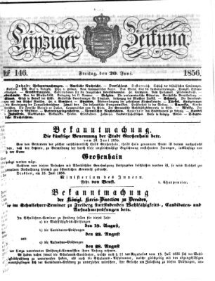 Leipziger Zeitung Freitag 20. Juni 1856