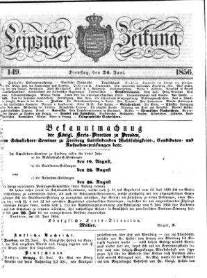 Leipziger Zeitung Dienstag 24. Juni 1856