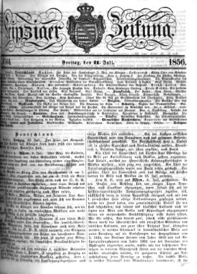 Leipziger Zeitung Freitag 11. Juli 1856