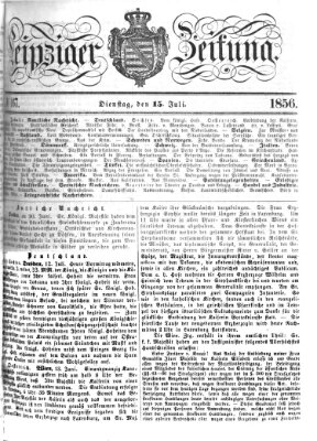 Leipziger Zeitung Dienstag 15. Juli 1856